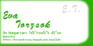 eva torzsok business card