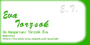 eva torzsok business card